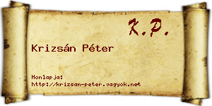 Krizsán Péter névjegykártya