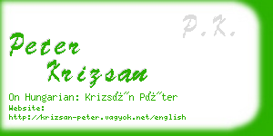 peter krizsan business card